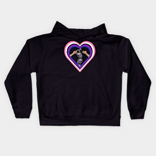 Genderfluid Pride Flag Knitted DNA Heart Kids Hoodie